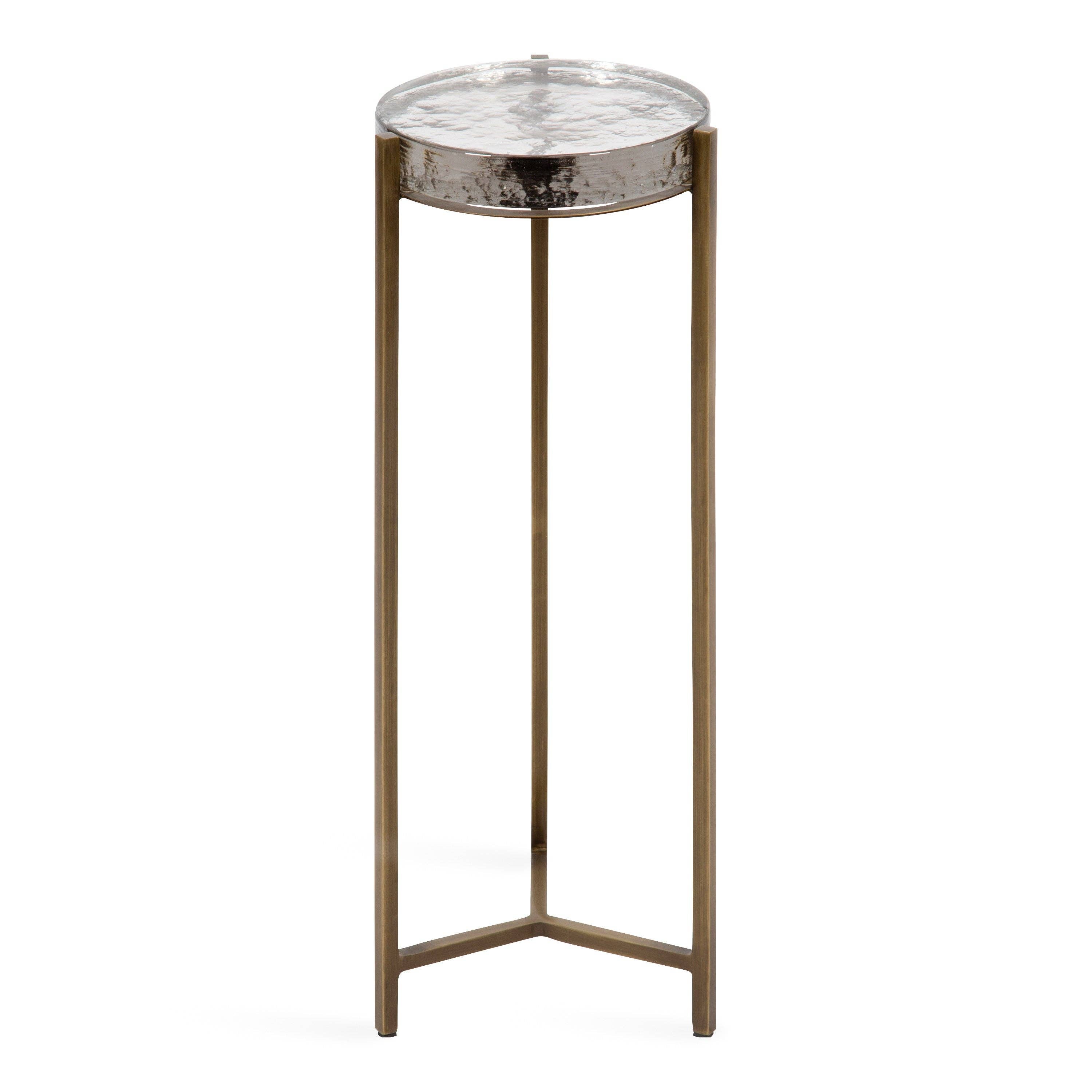 Aguilar Glass and Metal Drink Table