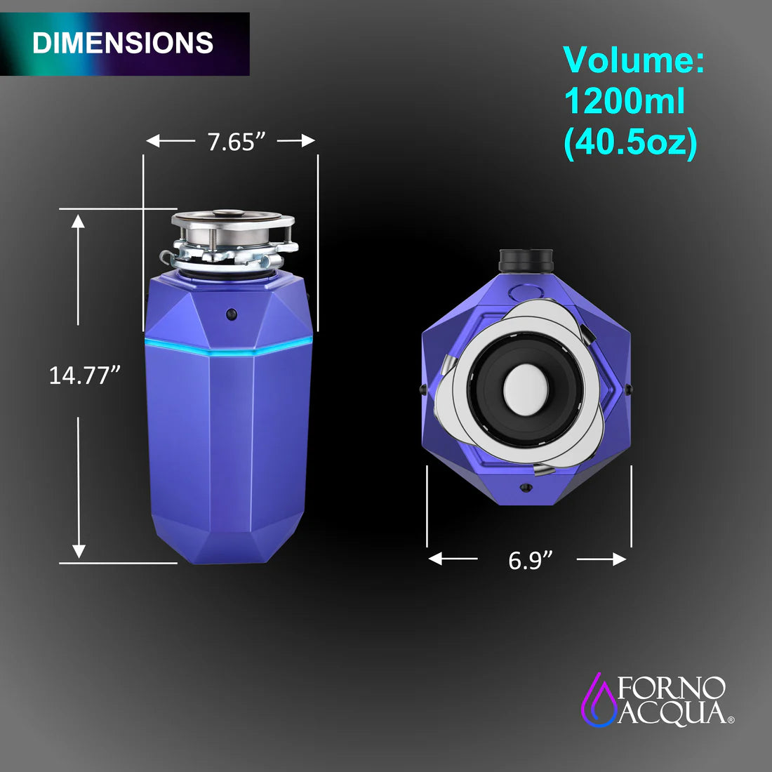 Forno Acqua Bright 3/4HP Amethyst Garbage Disposal