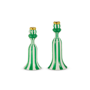 Green Stripe Candlesticks
