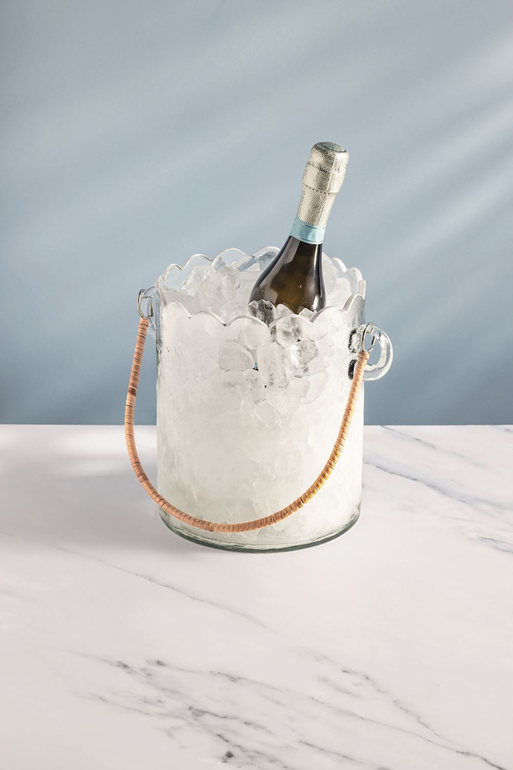 Glass Scallop Ice Bucket