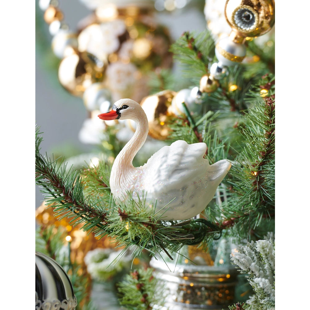 4.5" White Swan Clip-On Ornament