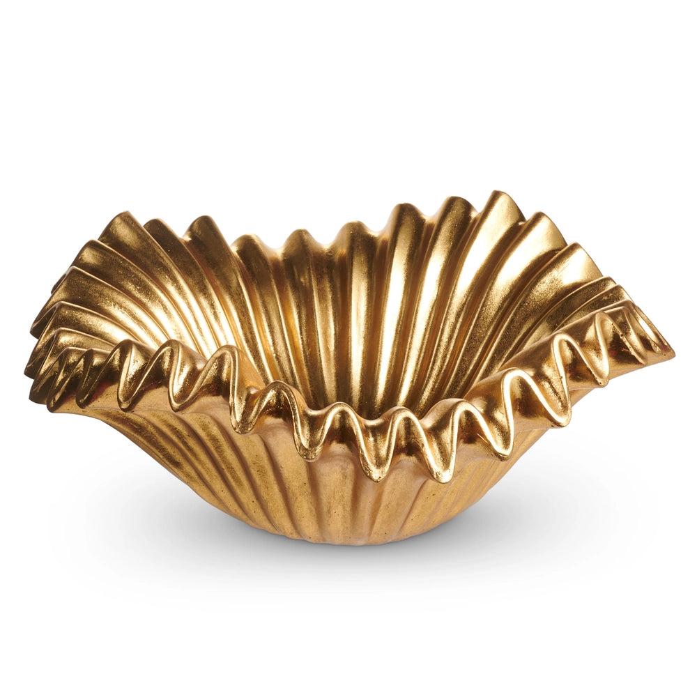 Gold Ruffled Bowl