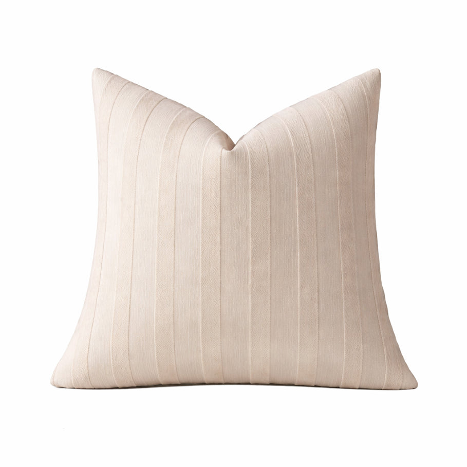 Soft Beige Striped 18" Throw Pillow