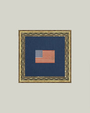 Gingham Flag Framed Antique Art