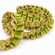 John Mark Apple Velvet Pleated Metallic 1.5" Ribbon