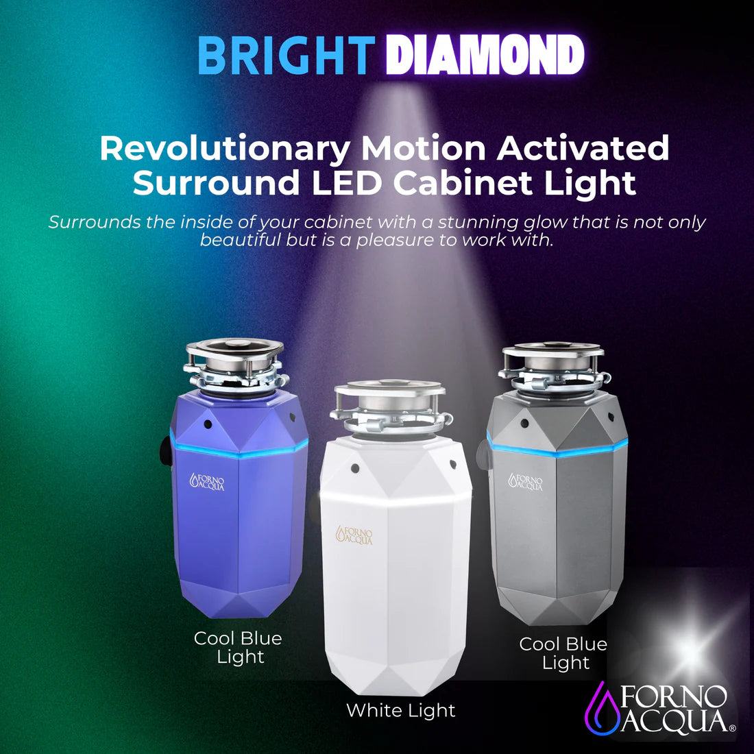 Forno Acqua Bright 1HP Moonstone Garbage Disposal
