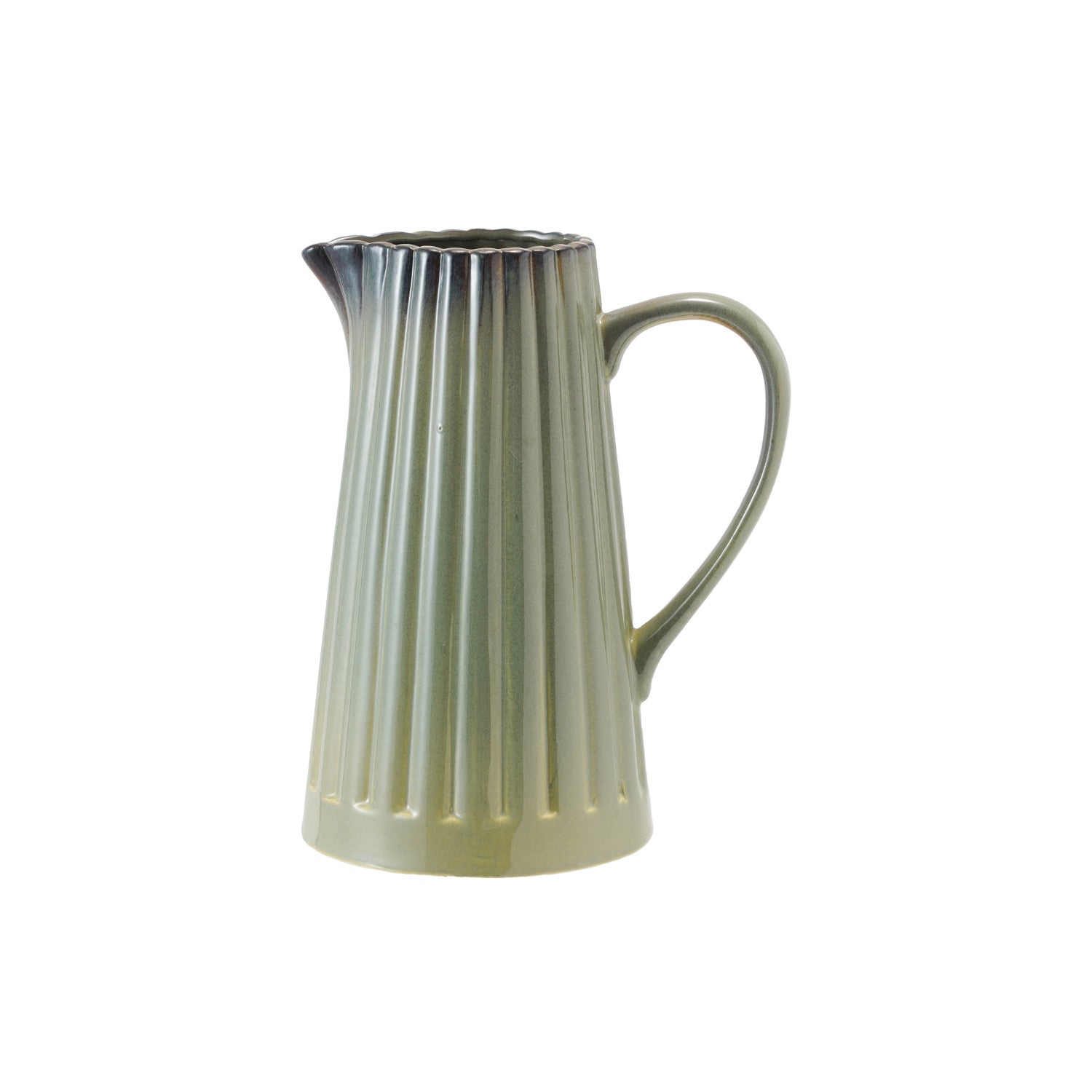 Sage Green Fluted Pitcher