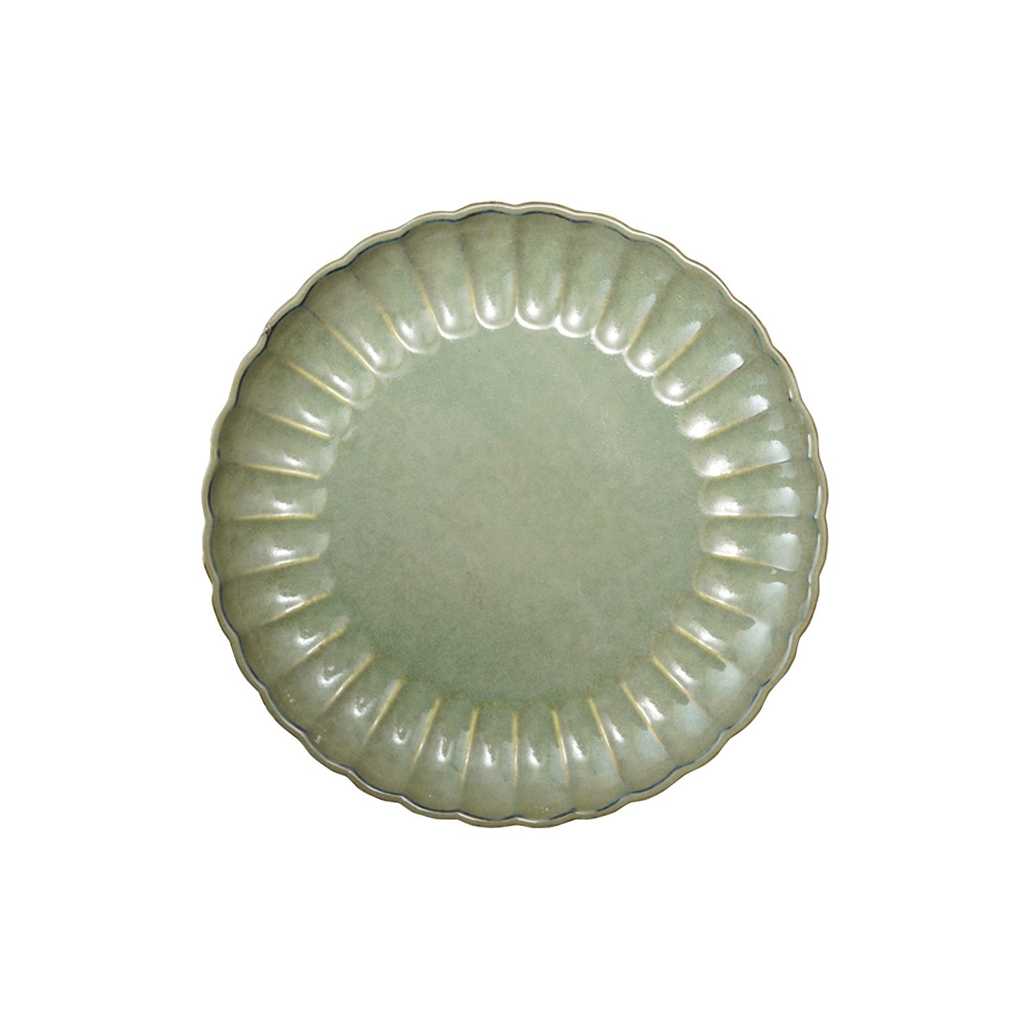 Sage Green Fluted Dinner Plate