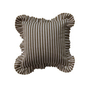 Neutral Stripe Ruffle Pillow