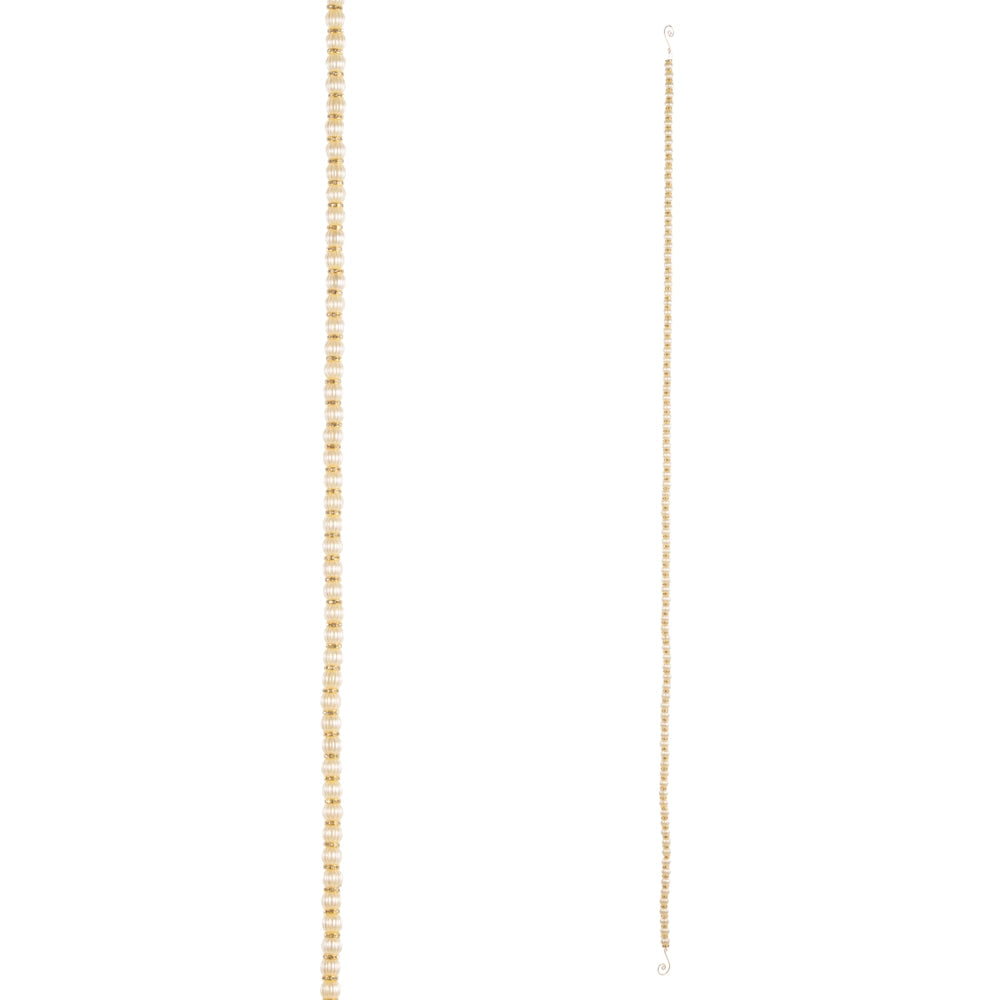 5' Ribbed Pearl And Rhinestone Garland