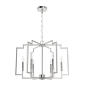 Zoe Brushed Nickel 6 Light Chandelier