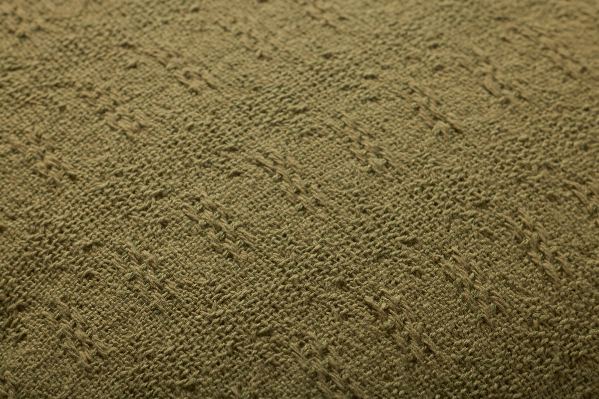 Hand-Woven Green Two-toned Pillow