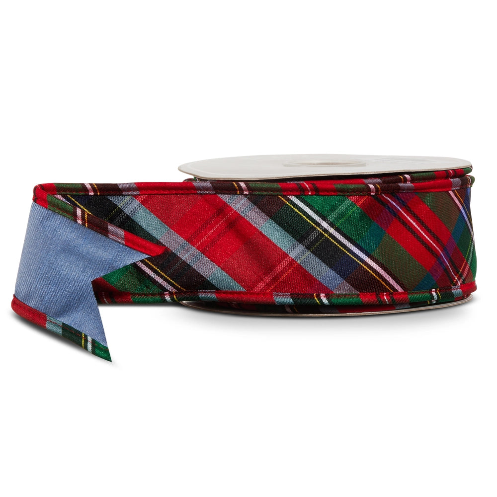 2.5" Tartan Plaid Wired Ribbon