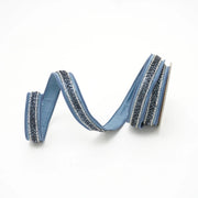 Steel Blue Baguettes Trim 1" Ribbon