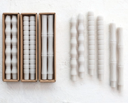 Sculpted Grey Unscented Taper Candle