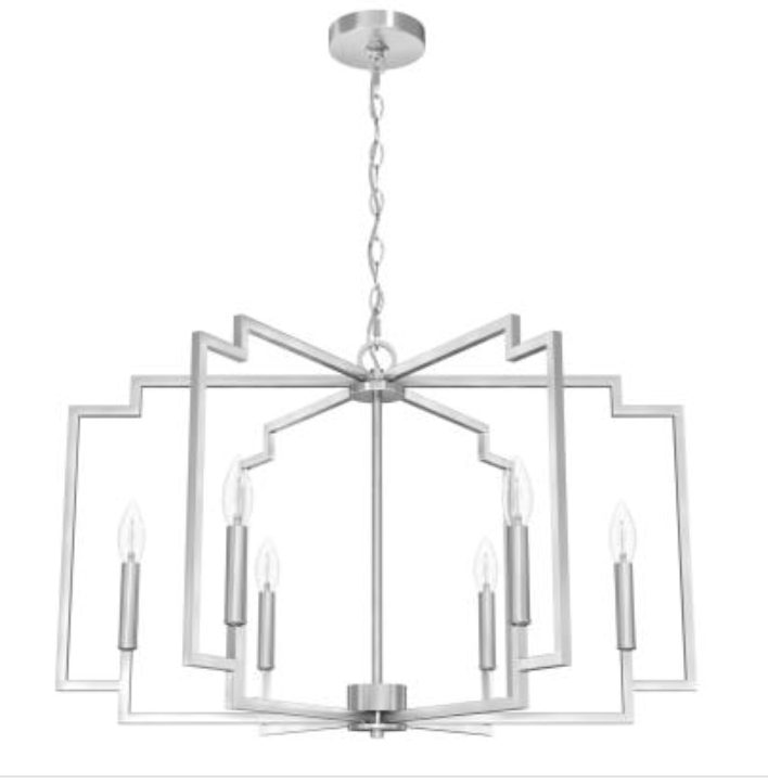 Zoe Brushed Nickel 6 Light Chandelier