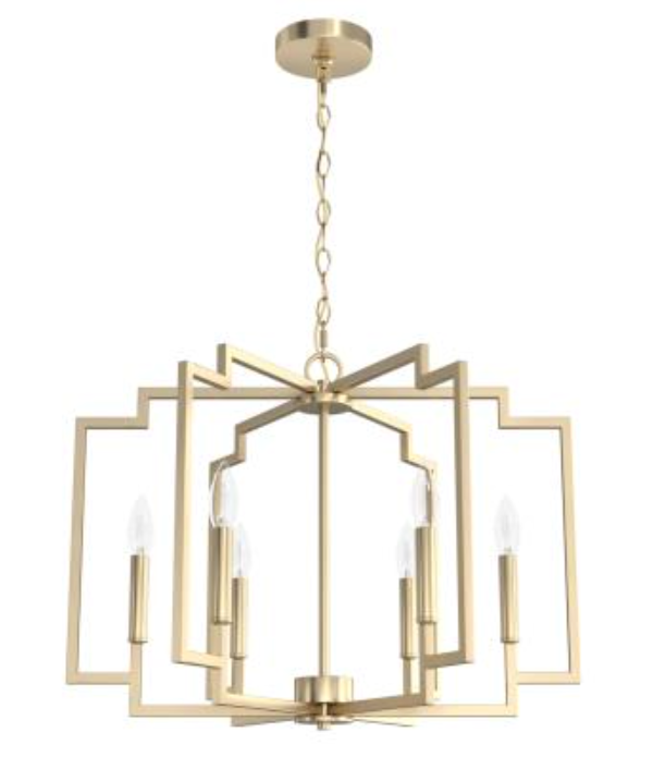 Zoe Alturas Gold 6 Light Chandelier