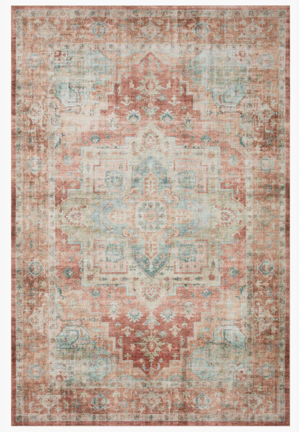 Heidi Terracotta/Aqua Rug