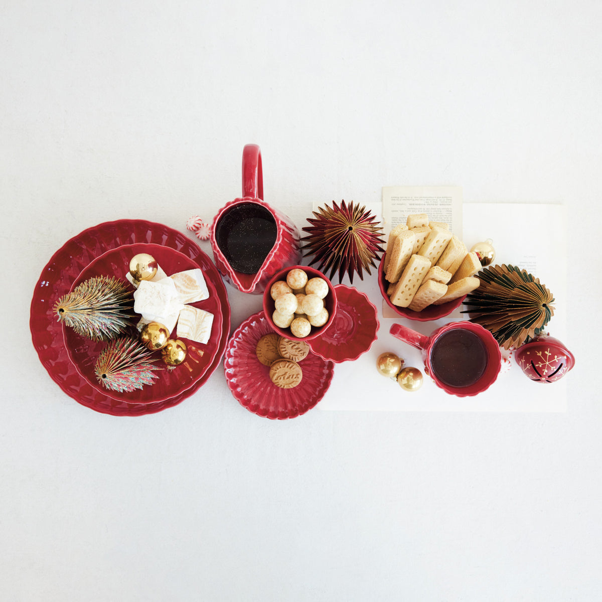 Red Fluted Teapot