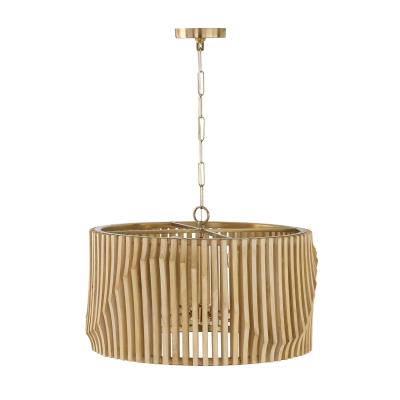 Archer Blonde Wood 4 Light Pendant