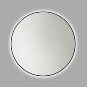 Cadre Midnight Black Round Illuminated Mirror