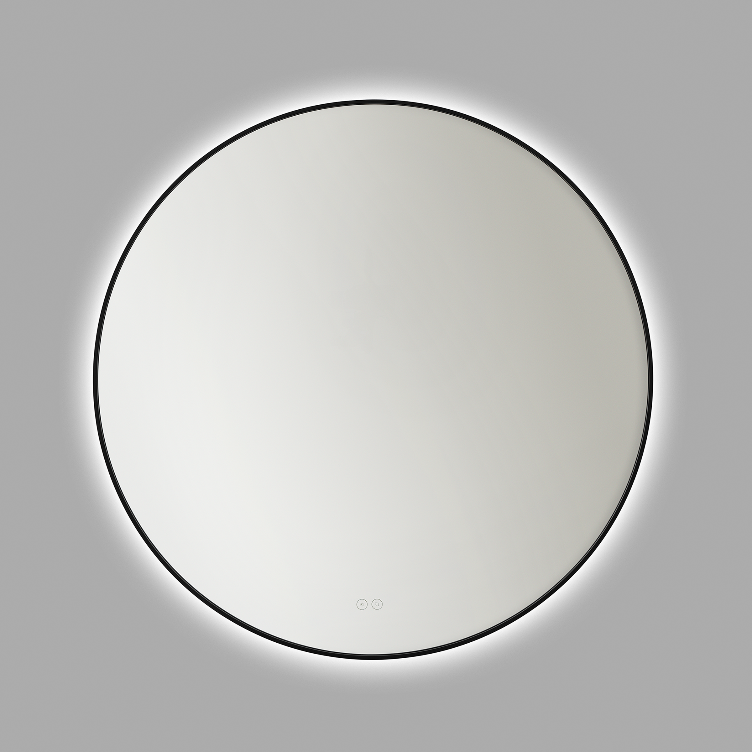 Cadre Midnight Black Round Illuminated Mirror