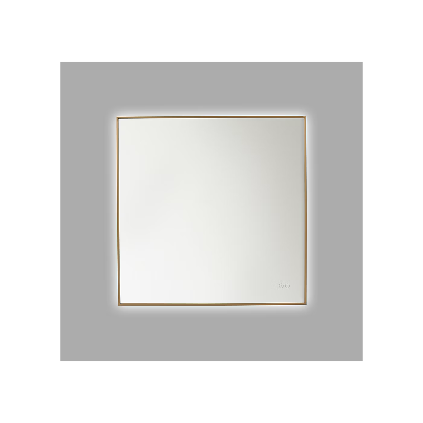 Cadre Satin Brass Square Illuminated Mirror