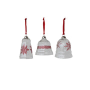 Hand-Blown Etched Glass Bell Shaped Ornament