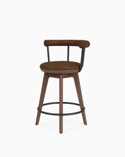 Keystone Brown Leather Swivel Counter Stool
