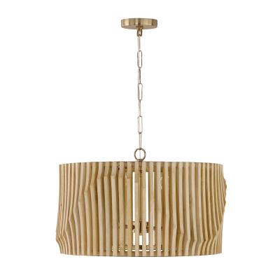 Archer Blonde Wood 4 Light Pendant