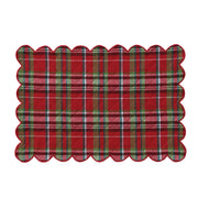 Tartan Plaid Cotton Quilted Scalloped Placement