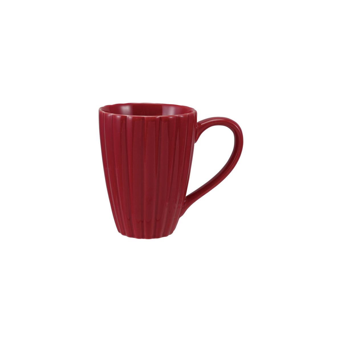 Red Fluted Mug