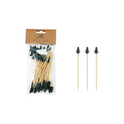 Bamboo Single Use Skewers with Tree Shaped Handles (Set of 50)