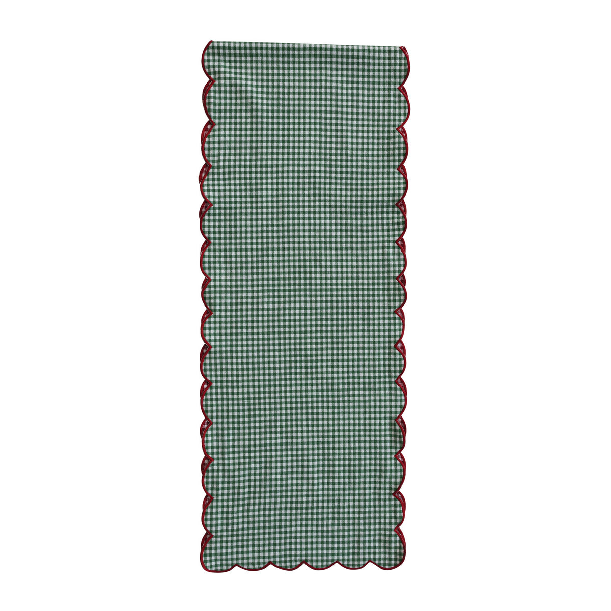 Double Sided Scalloped Gingham Runner