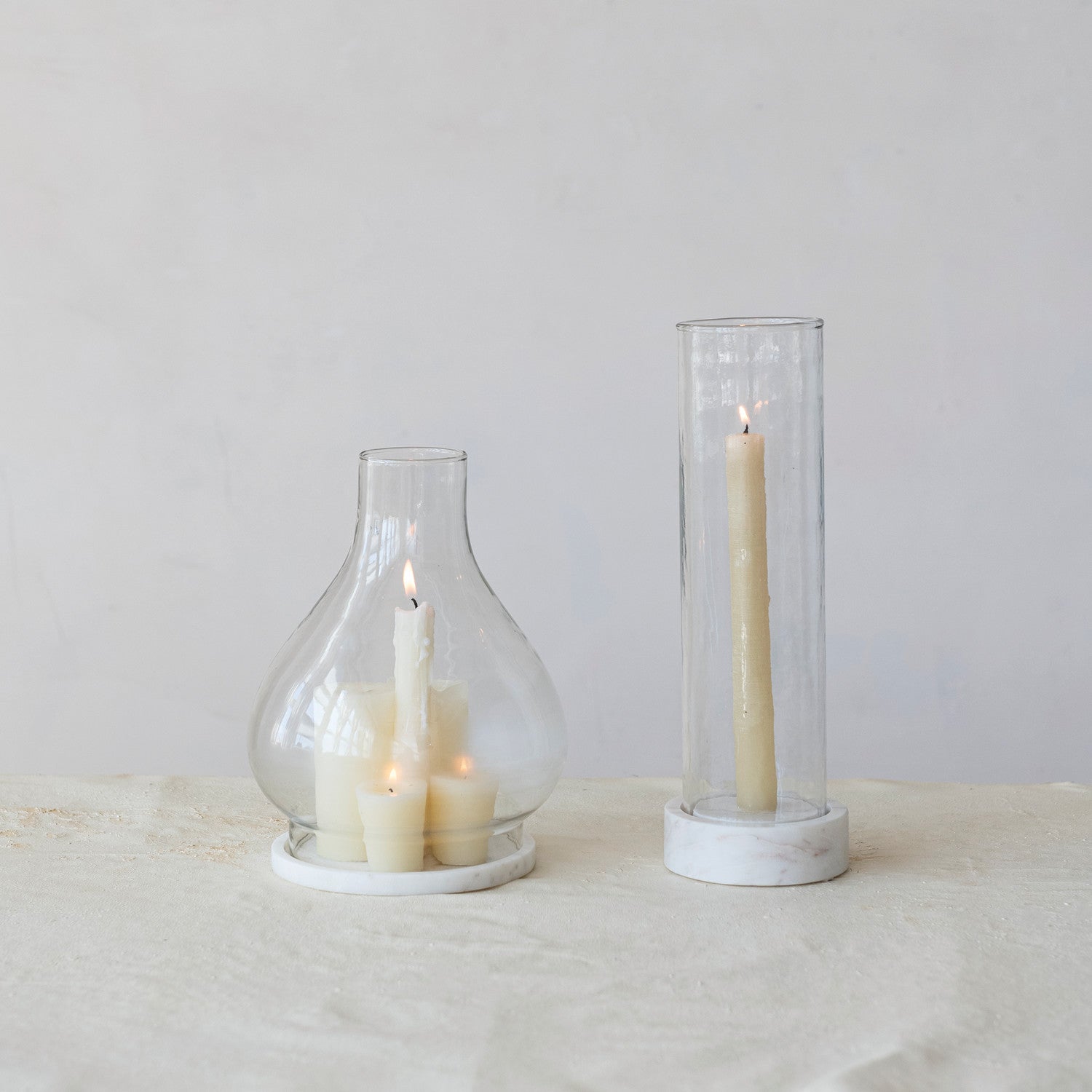 Glass Hurricane Taper Holder