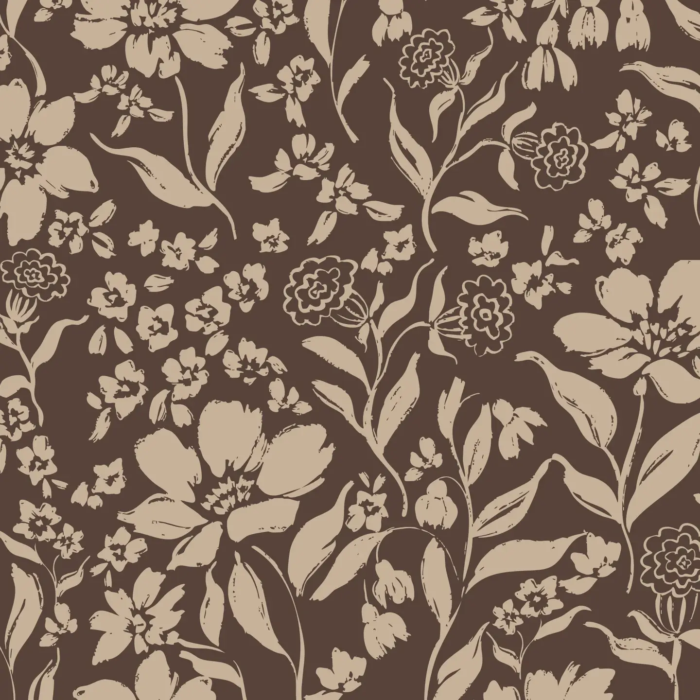 Anemone and Bluebells (Brown)
