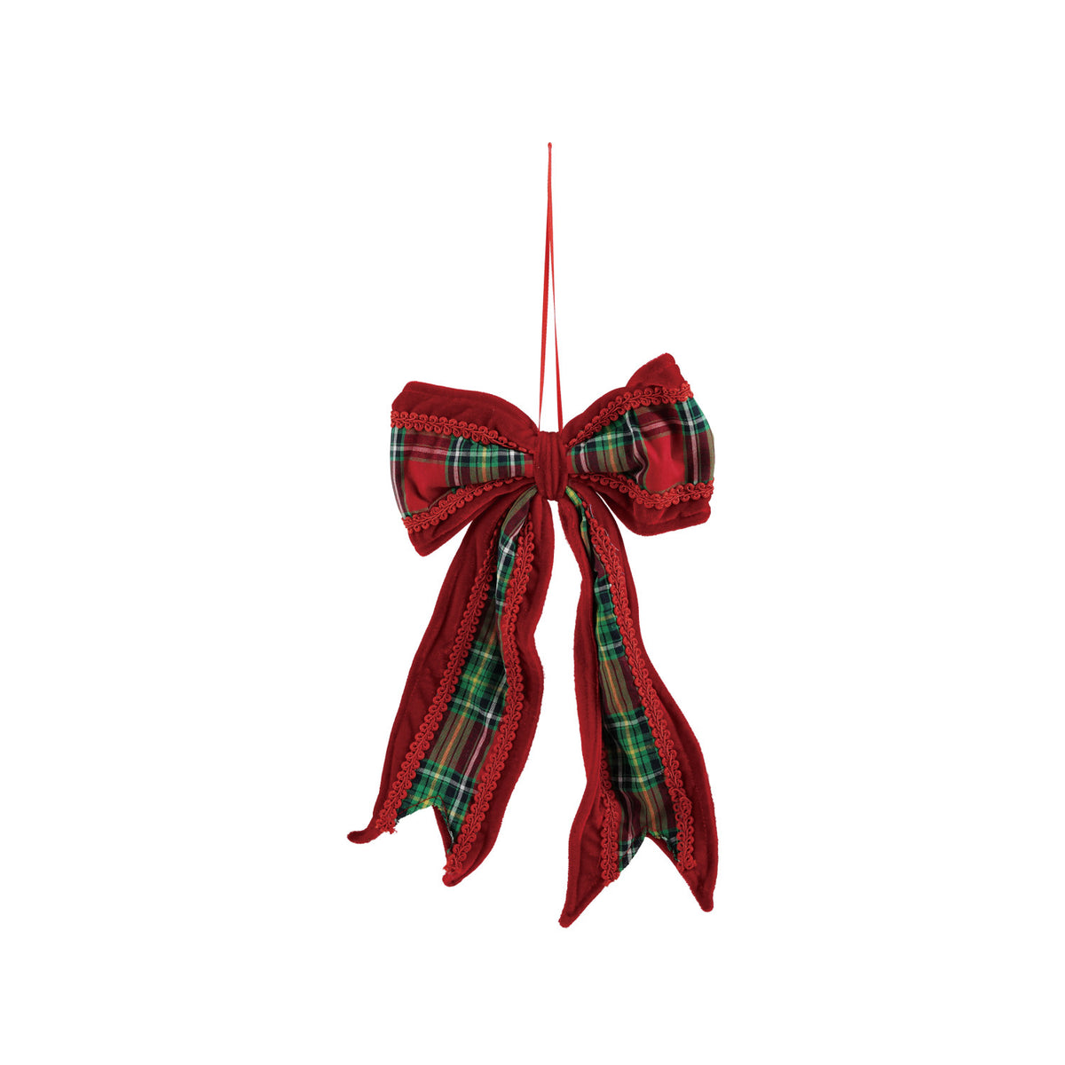 Red & Green Plaid Oversized Bow Ornament