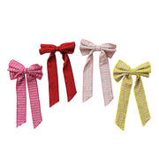 Patterned Velvet Clip-on Bow