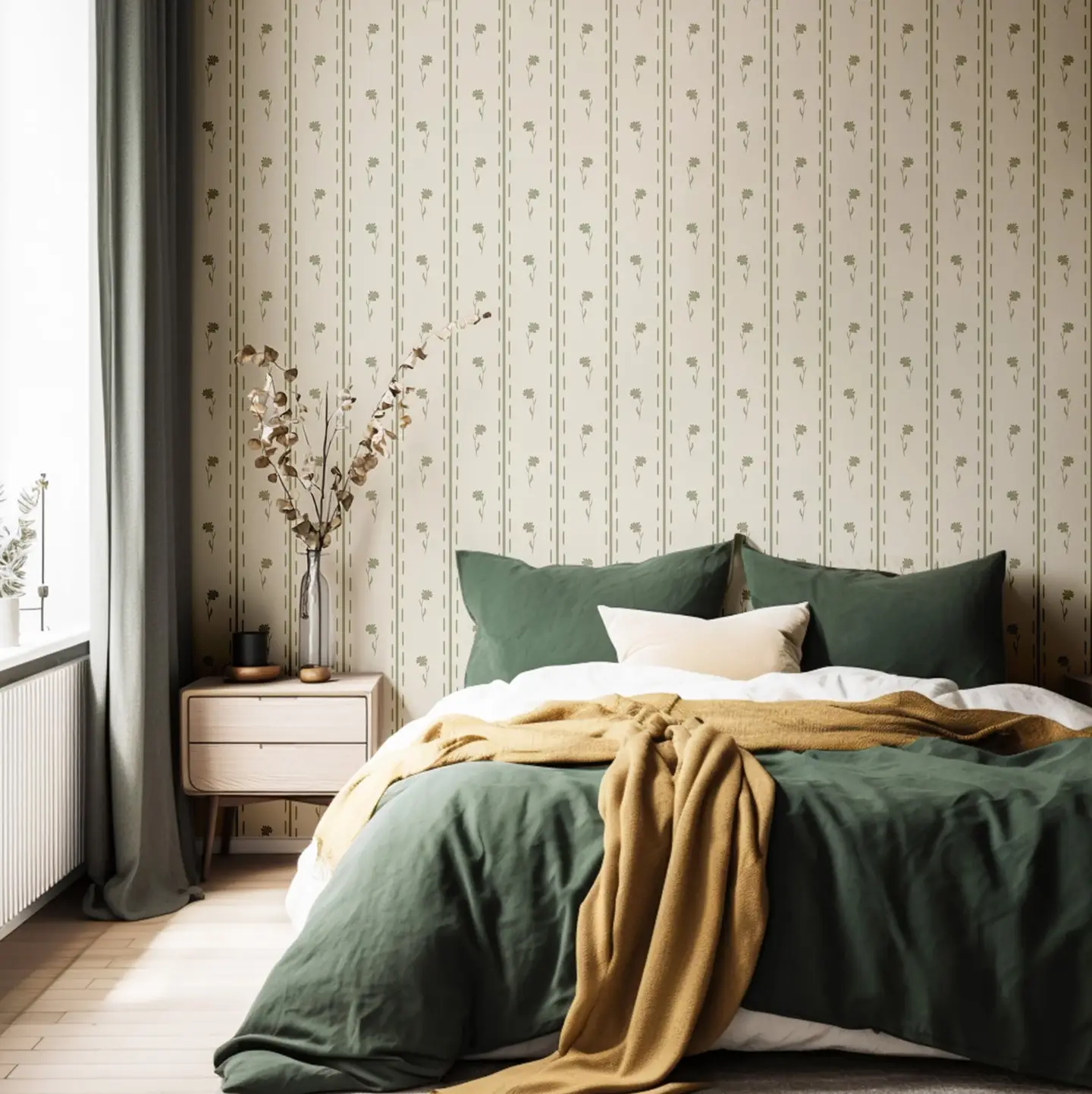 Blooming Stripes - Green