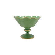 Mint Metal Scalloped Footed Bowl