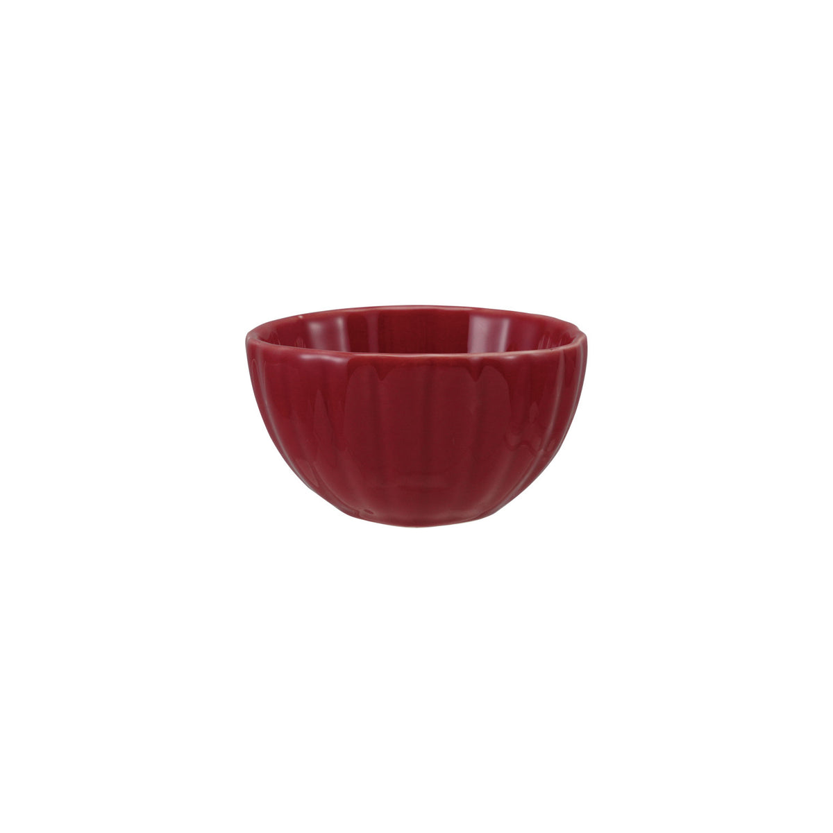 Red Small Fluted Bowl