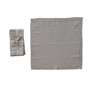 Linen Napkins w/  Metallic Gold Border - Set of 4