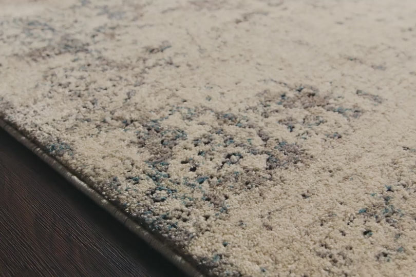 Load video: Millennium Ivory Grey Rug