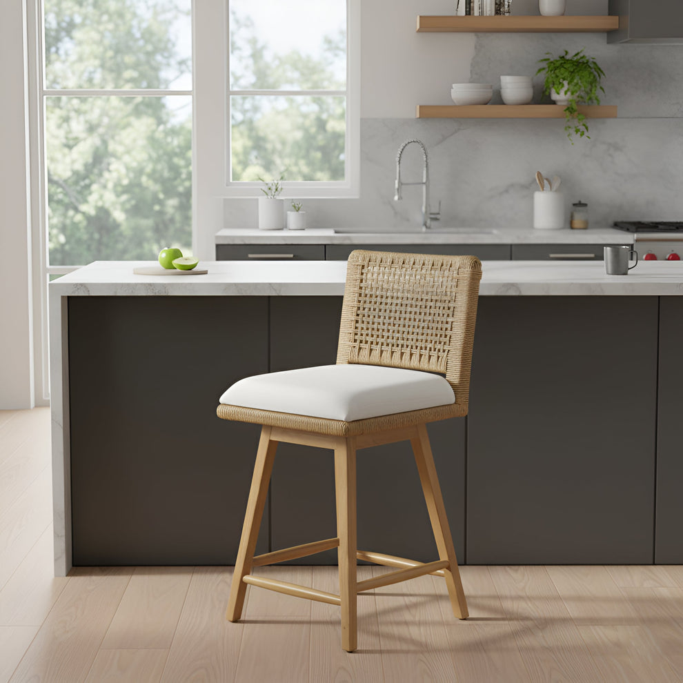 Rattan Swivel Counter Stool