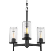 Kate 3 Light Black Matte Chandelier