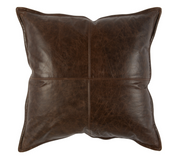 Parsons Cocoa Leather Pillow