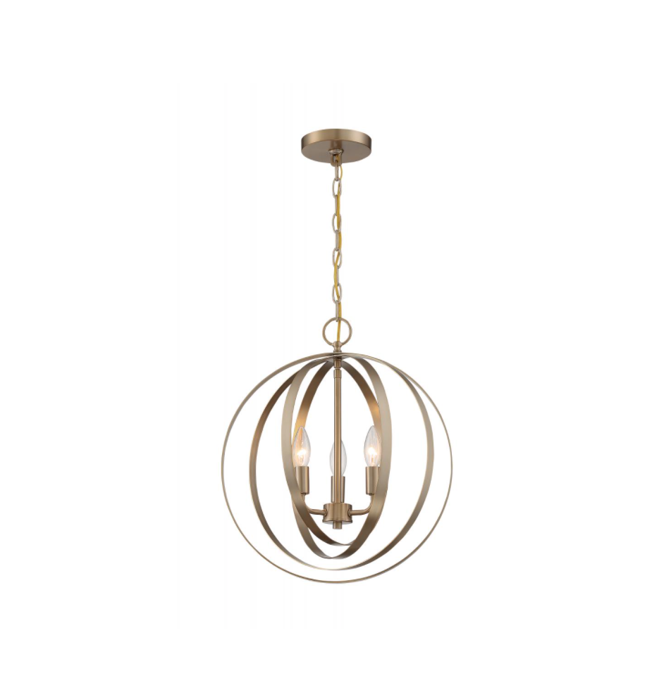 Penny 3 Light Brass Pendant