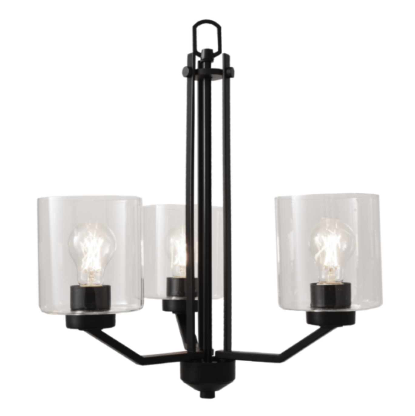 Piper Clear & Matte Black Chandelier