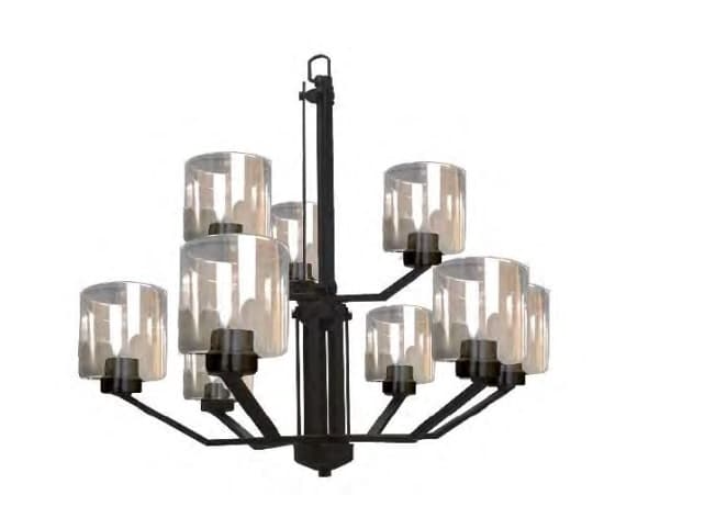 Piper Black 9 Light Chandelier