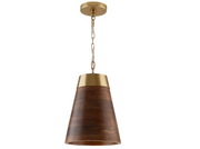 Dodson Wood & Brass Pendant